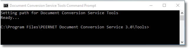 Document Conversion Service command tools window