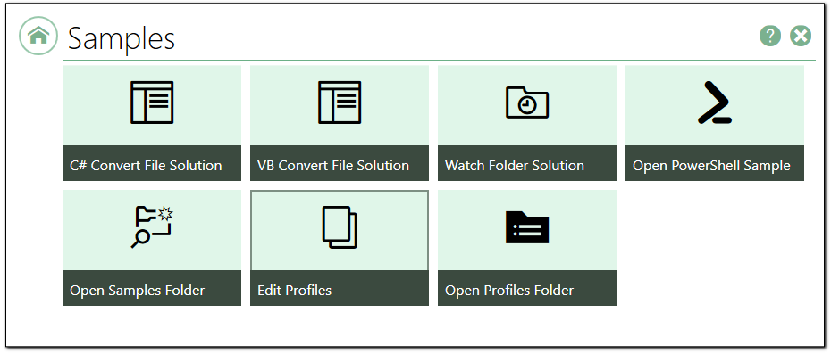 Clicking a tile above with take you to the help for that tile.