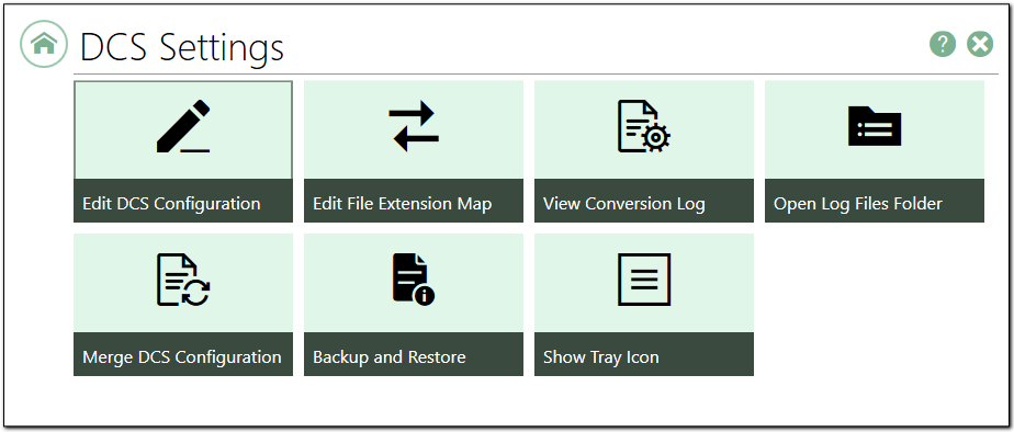 Clicking a tile above with take you to the help for that tile.