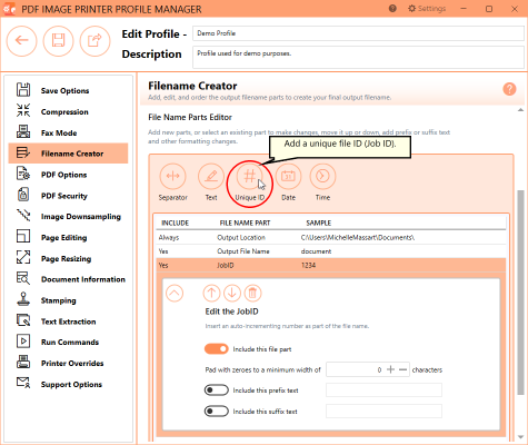 CustomFilenameUniqueFileIDJobID-PDF