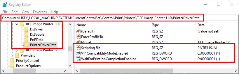 PrinterCompatibilityRegistryKeys