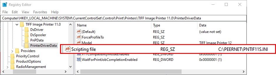 PrinterCompatibilityRegistryKeysCustomPathToScript