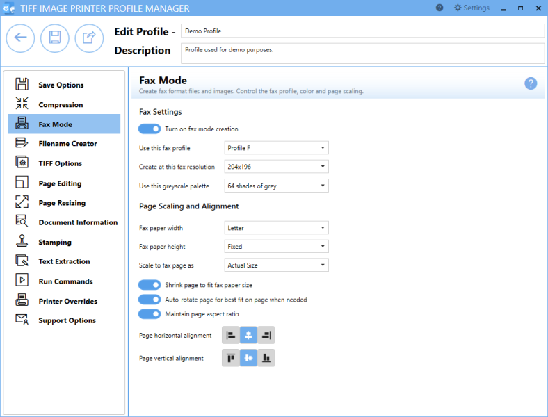 ProfileManagerFaxModeTab