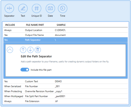ProfileManagerFilenameCreatorTabSeparator
