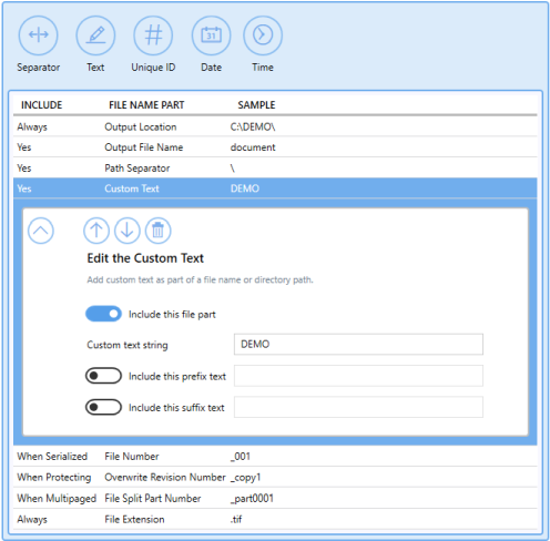 ProfileManagerFilenameCreatorTabText