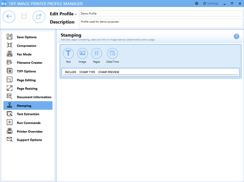 ProfileManagerStampingTab