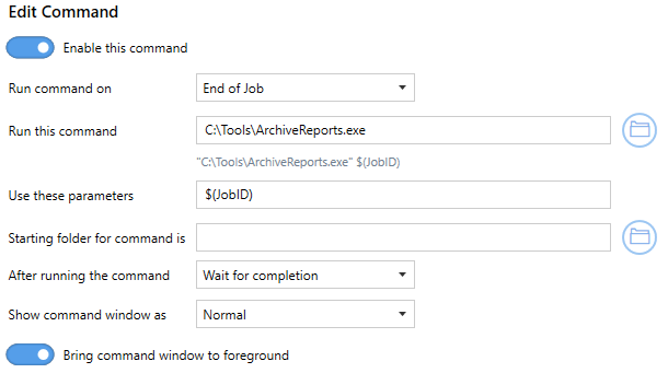 RunCommandsLaunchApplicationEndOfJobMacro