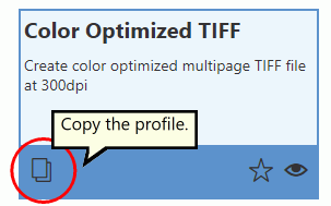 Copy of an existing profile to create our text extraction profile.