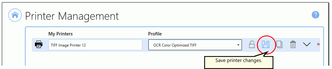 Save the changes to the printer settings. Save the changes to the printer settings.