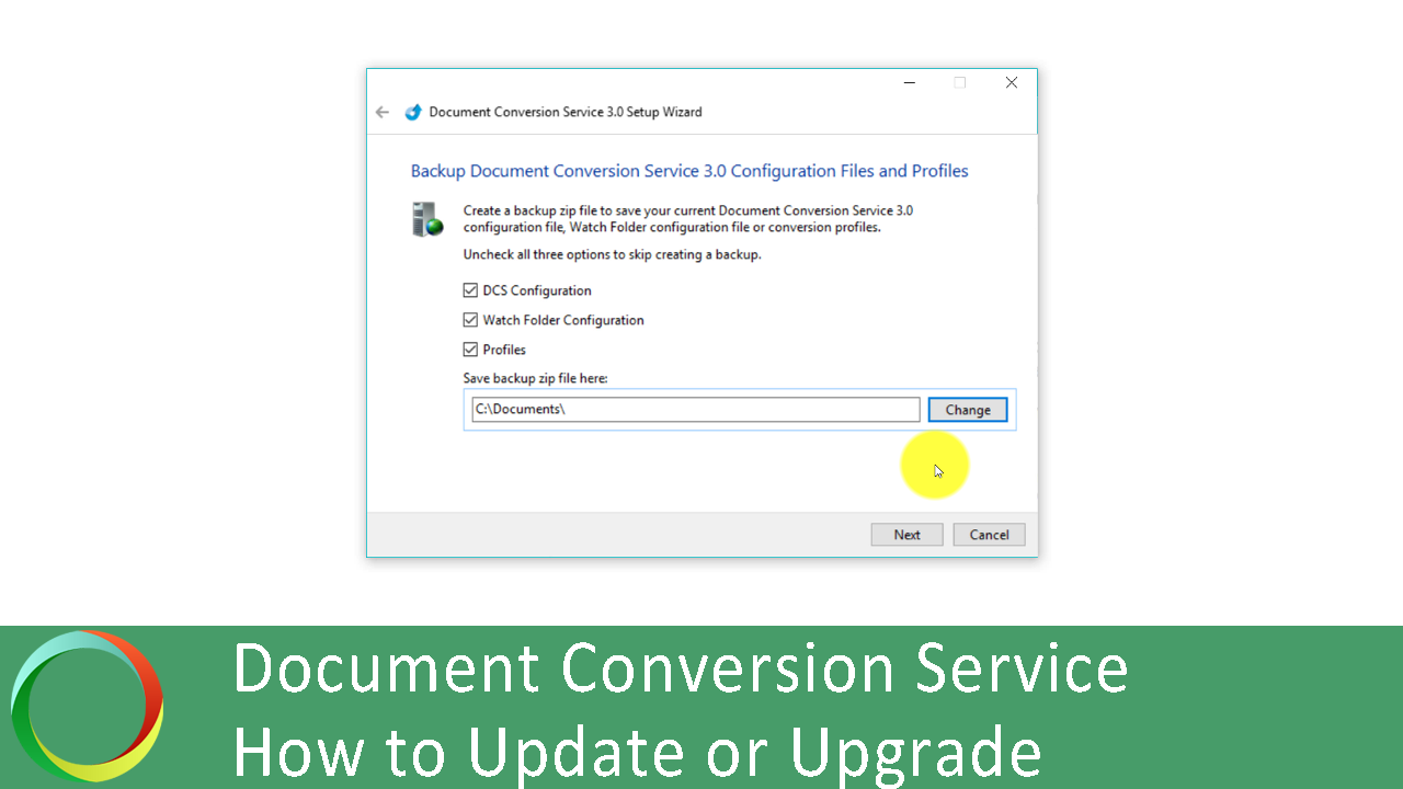 Update Upgrade Document Conversion Service
