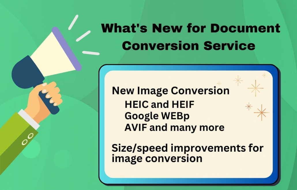 New features for DCS include HEIC WEBp AVIF Conversion