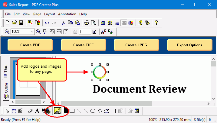 Add images and logos to any page of your PDF.