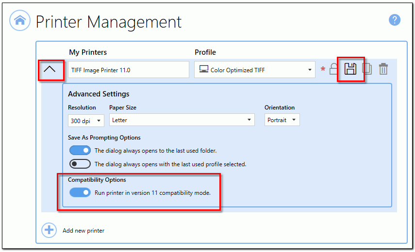Migrating to version 12 from previous versions is easy with the new compatibility mode that can be enabled on each printer in the Dashbaord.
