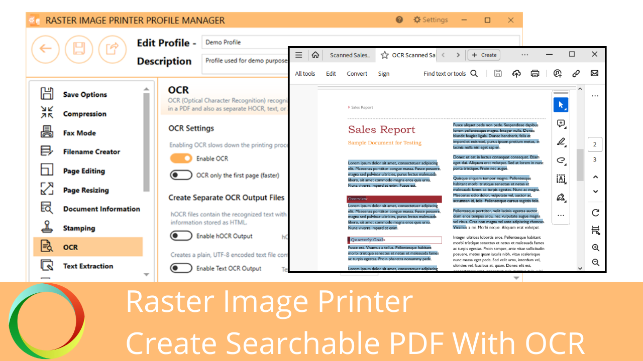 create searchable PDF with OCR
