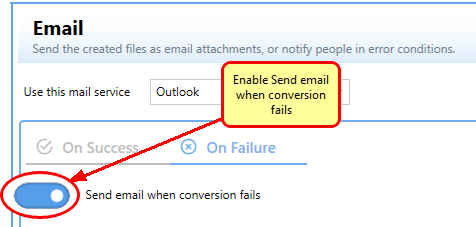 Send Email Outlook Enable Failure