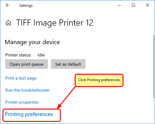 Printing Preferences