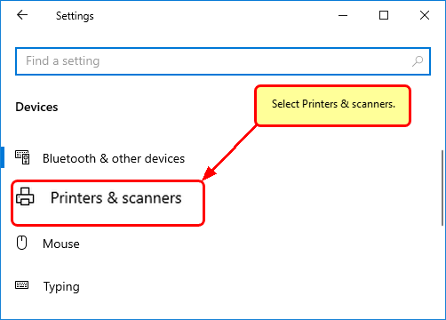 Printers & scanners in Devices